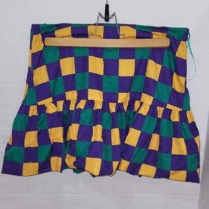 So Me Purple, Green, and Yellow Checkered A-Line Skirt